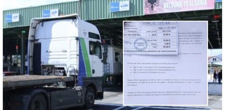 Qeveria e Kosovës, taksë  22.5 euro për  çdo kamion që futet nga Morina