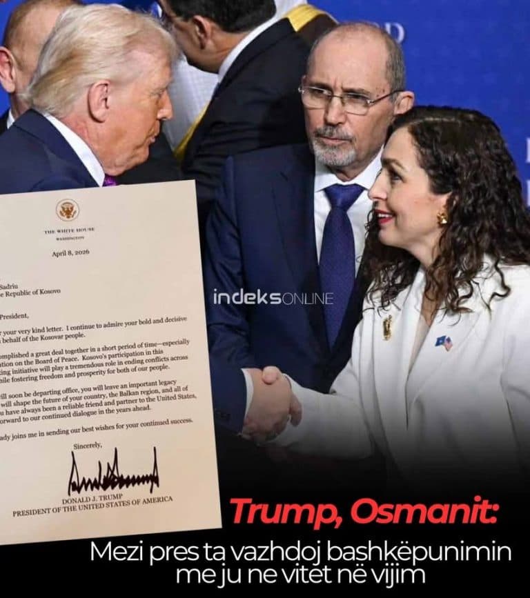 Trump letër  Osmanit: Pres me padurim të bashkëpunojmë  në vitet e ardhshme